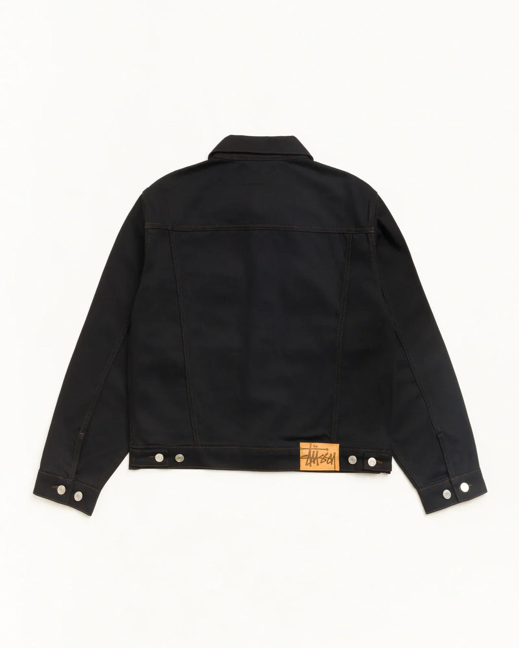 Stussy DENIM TRUCKER JACKET RAW BLACK CONTRAST STITCH
