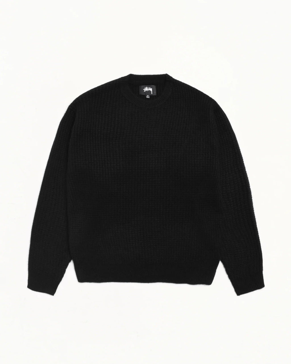 Stussy WAFFLE CASHMERE SWEATER BLACK