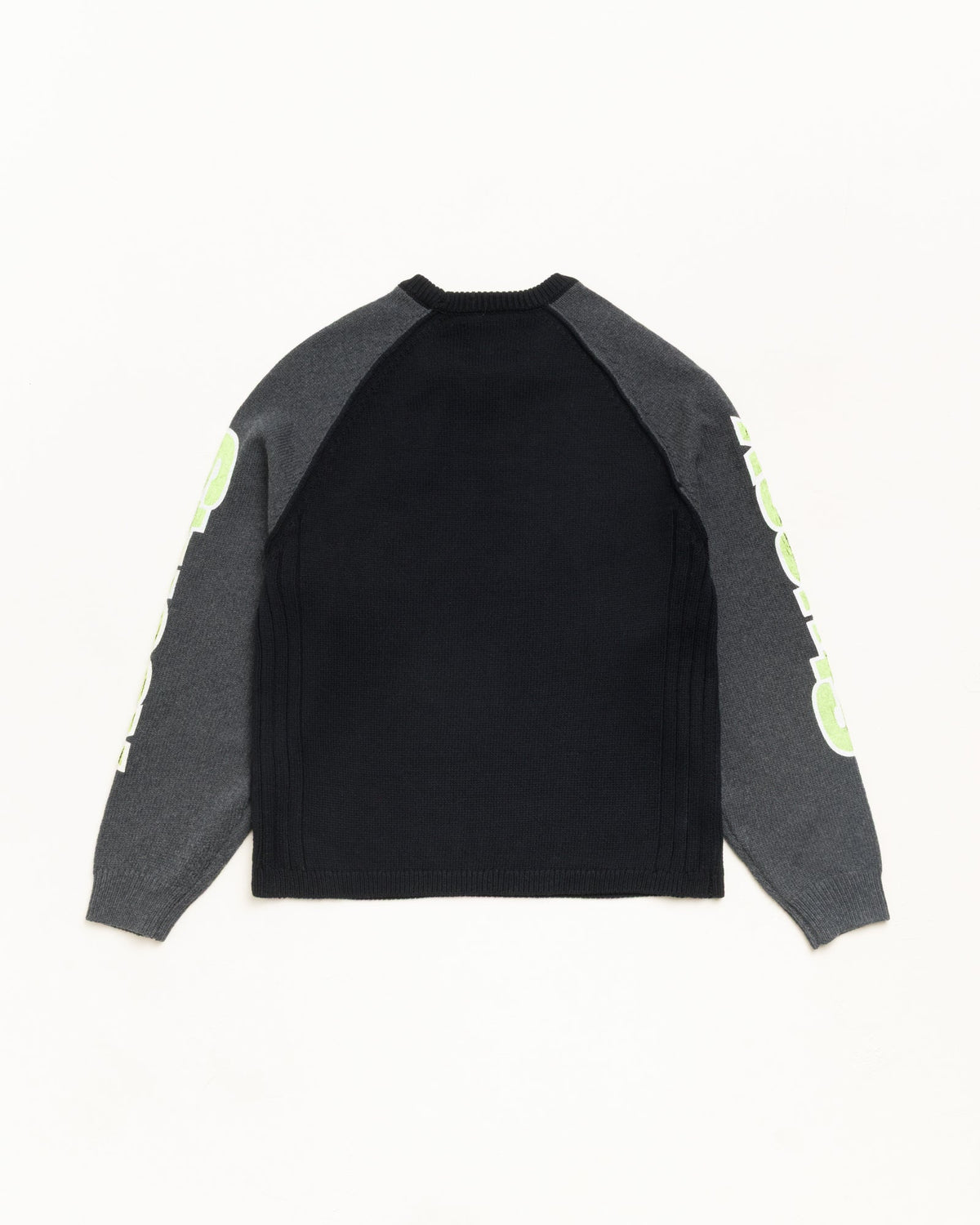 Stussy TWO TONE RAGLAN SWEATER BLACK