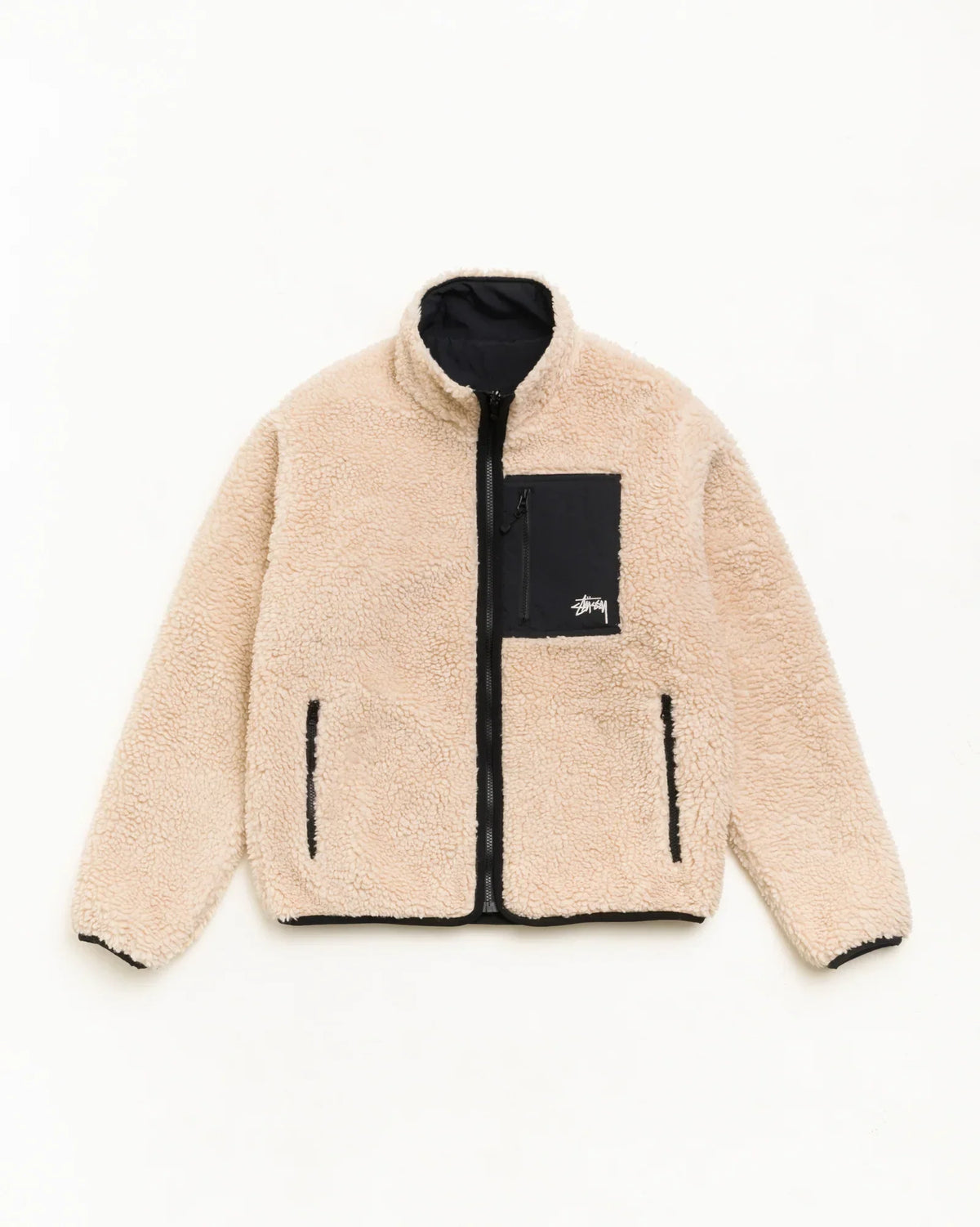 Stussy SHERPA REVERSIBLE JACKET BEIGE