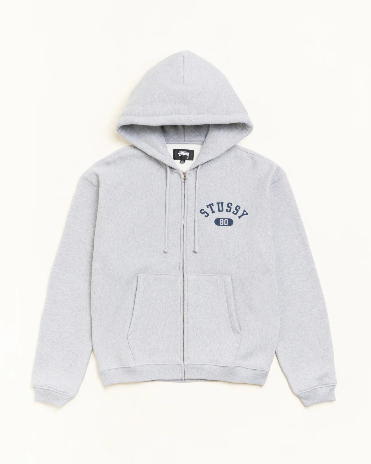 Stussy VARSITY ZIP HOODIE GREY HEATHER