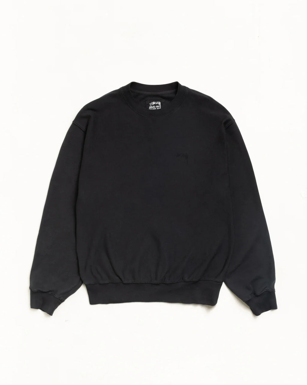 Stussy LIGHTWEIGHT TERRY CREW BLACK