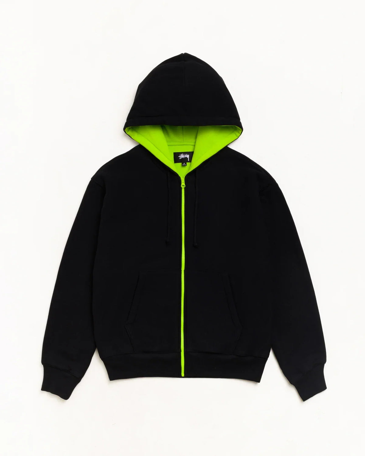 Stussy DOUBLE FACED ZIP HOODIE BLACK