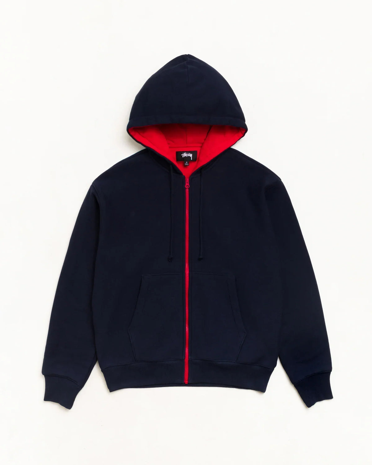 Stussy DOUBLE FACED ZIP HOODIE NAVY
