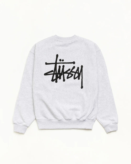 BASIC ST¨¹SSY CREW ASH HEATHER