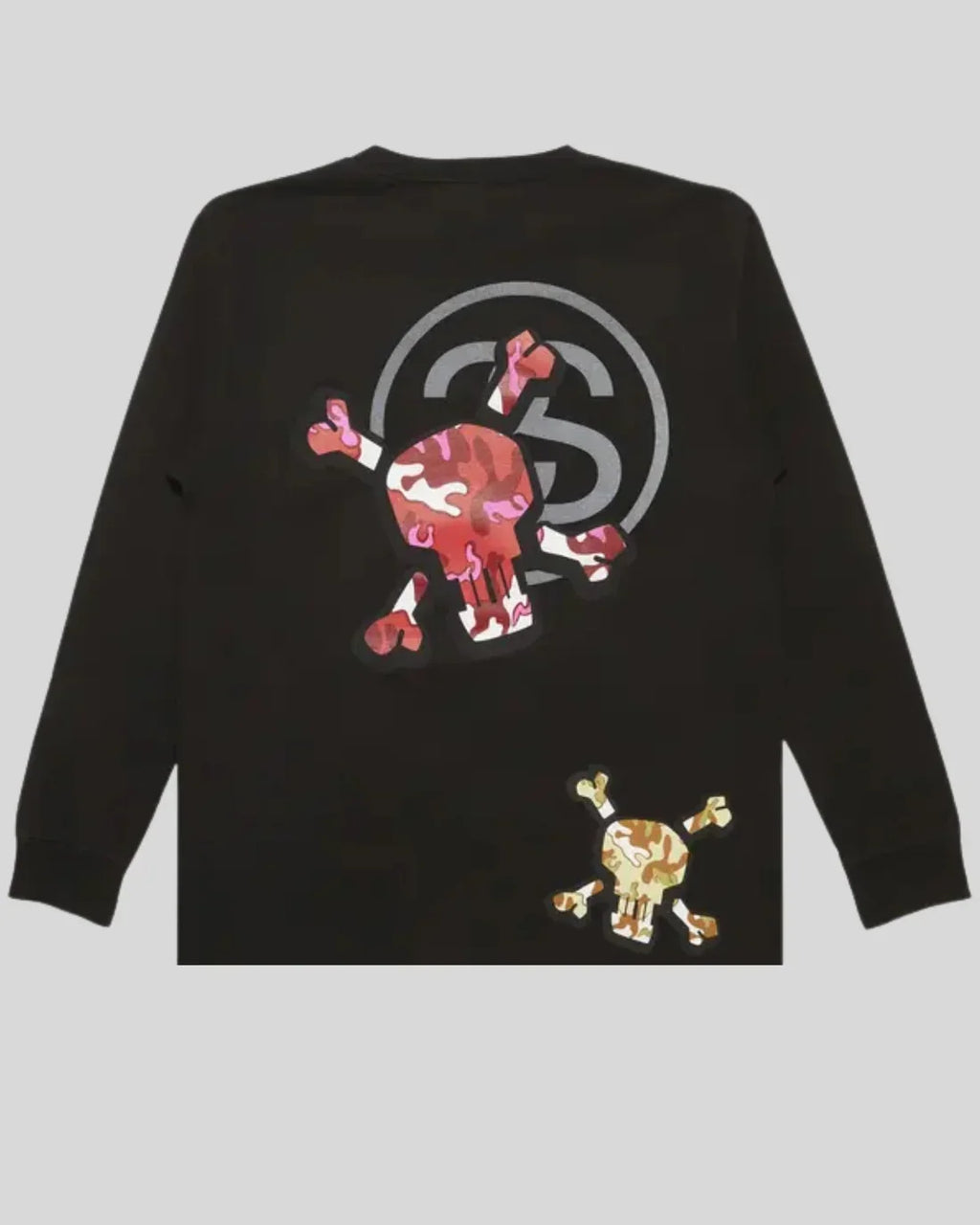 STUSSY STOCK LINK SKULL LONG SLEEVE BLACK